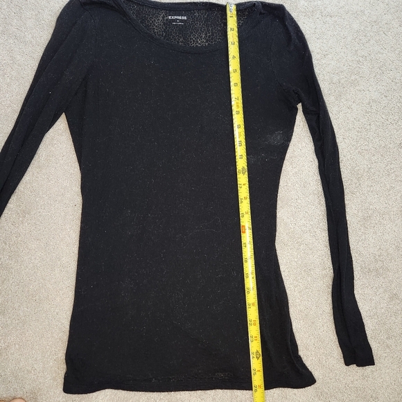 Express Black Leopard Sheer Print Top - Picture 6 of 6